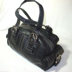 Coach "MIA" Black Leather Satchel Purse - EXCELLENT Condition